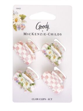 Brand New Goody X Mackenzie Childs Mini Claw Clip in Pink 4 Count